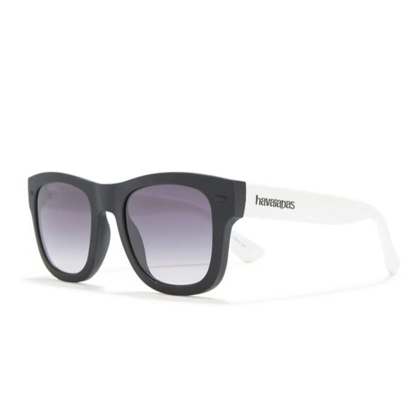 Havaianas Black And White Frame Gray Lenses Cat Eye Sunglasses - Picture 2 of 3